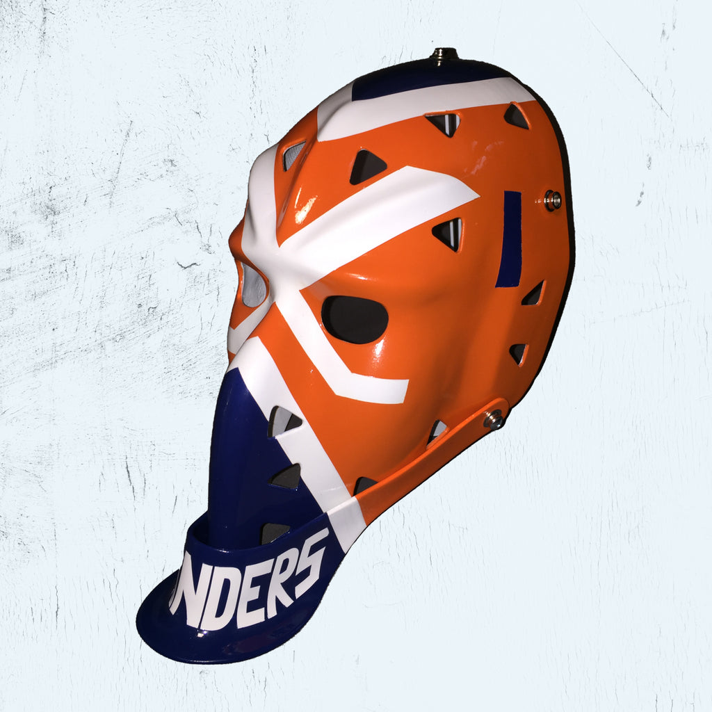 billy smith helmet New York Islanders Custom Full Pro Fibreglass Replica Mask – Mike Palmateer Goalies United