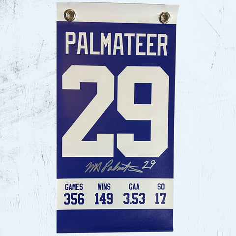 Mike Palmateer Autographed 8" x 15" Toronto Maple Leafs Blue Banner