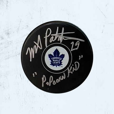 Mike Palmateer Autographed Puck "Popcorn Kid" in Silver
